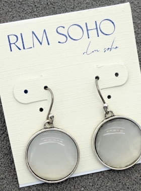 拉睦RLM SOHO做旧银色猫眼石森女文艺范复古VINTAGE耳环项链套装