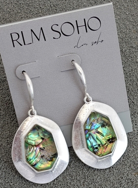 拉睦RLM SOHO幻彩鲍贝母贝设计师腔调森女文艺术气息耳环项圈套装