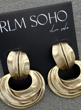 拉睦RLM SOHO做旧金银欧美风中世纪古典宫廷风森女文艺范耳钉针饰