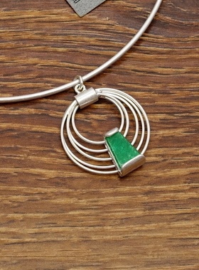 西洋欧美风绿色石头镶嵌设计师腔调森女文艺范个性项圈