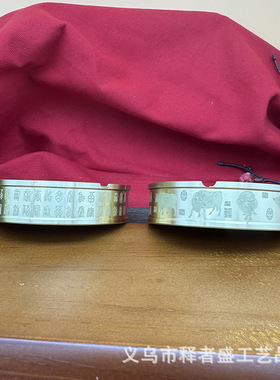 纯黄铜烟灰缸家用客厅酒店办公桌高端铜制家居装饰百福工艺品摆件