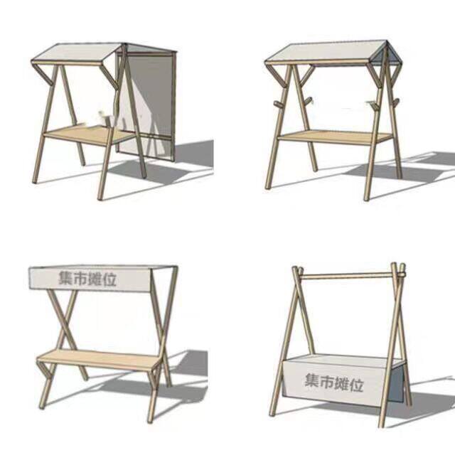 移动可折叠摊位定制户外棚摆摊展示架实木制促销花车夜市集市架子