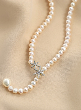 s925银淡水珍珠简约时尚项链气质