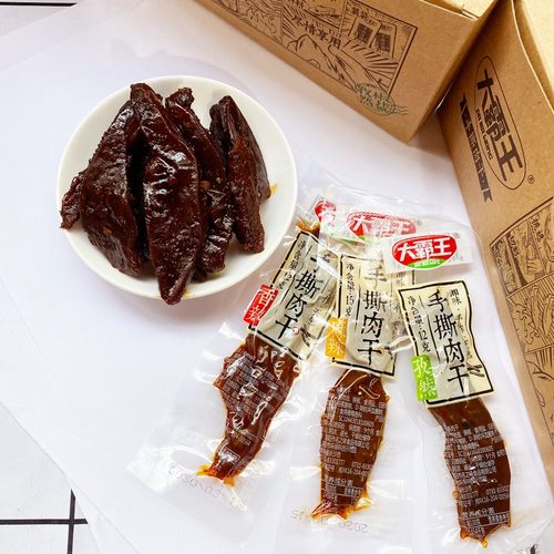大霸王手撕肉干香辣麻辣风干鸭肉干零食小吃休闲食品湖南肉类肉条 - 图0