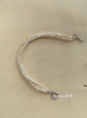 S925银手链ins小众设计天然珍珠扭扭链简约经典高级感百搭气质女