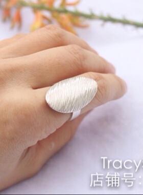 拉丝工艺戒指925银韩版情侣