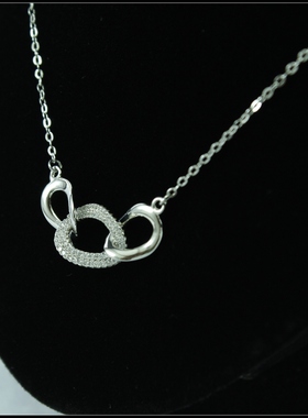 韩版镶锆石925银项链女