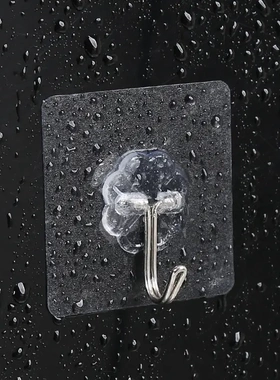 家用透明免打孔挂钩痕门后挂衣物粘胶挂钩简约创意厨房粘钩
