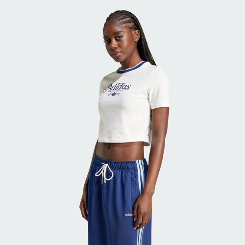ADIDAS阿迪达斯正品女运动休闲短款舒适圆领短袖T恤IX3532IX3544 - 图1