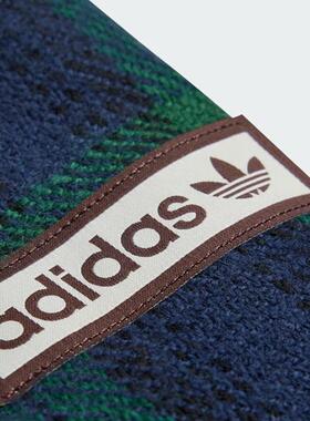 adidas阿迪达斯 三叶草学院风格纹保暖休闲针织围巾IY4108