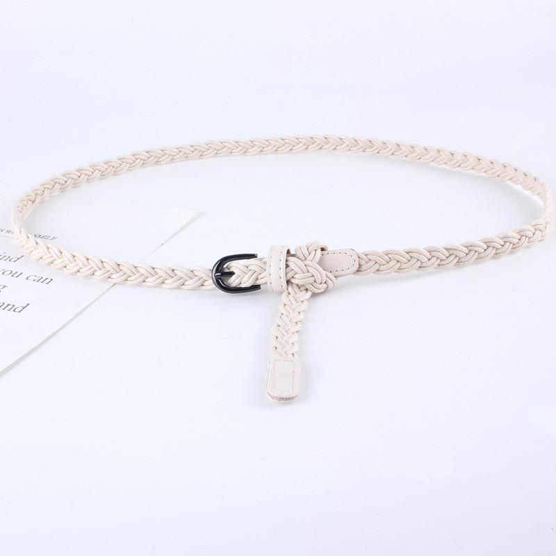 时尚细皮带女免打孔ins风百搭编织女士腰带装饰裙子裤子腰链腰绳