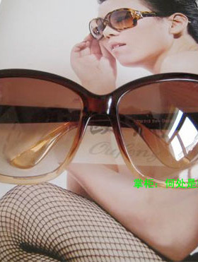 墨镜复古风黑色指环扣女士太阳镜
