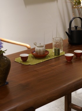 新中式长桌家具茶室禅意简约实木