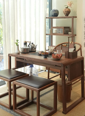 阳台组合茶桌新中式水壶实木