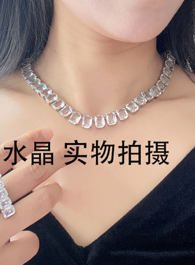 奥地利水晶女轻奢高级感方糖项链