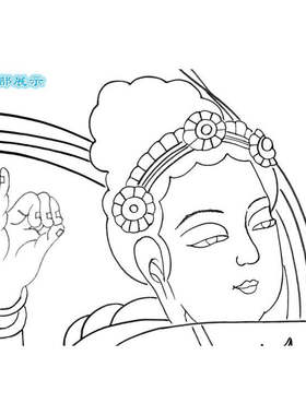 工笔画白描底稿宣纸敦煌飞天伎乐