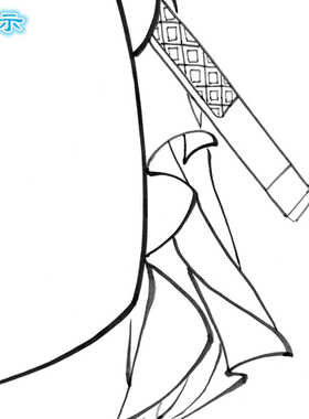 工笔画白描底稿钟馗条幅神仙