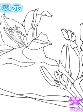 D63工笔画白描底稿实物白纸线描画稿猫咪动物俞致贞条幅