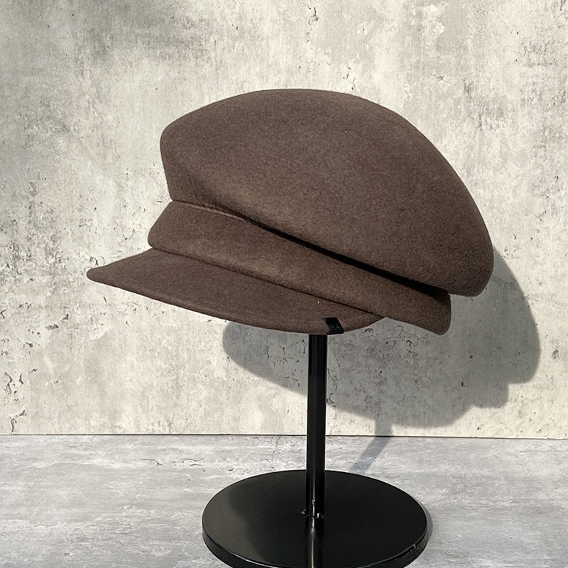 23新款不对称褶皱侧压羊毛呢马术帽女秋冬季英伦复古显脸小鸭舌帽,淘宝优惠券,粉丝福利购,淘宝优惠卷