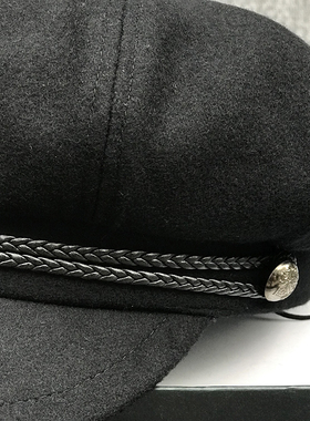 秋冬显脸小八角帽贝雷帽大码百搭