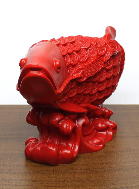 朱砂金龙鱼摆件招财鲤鱼风水摆设