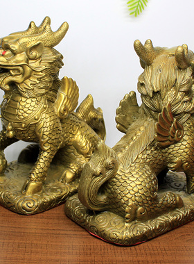 家居客厅吉祥财福麒麟瑞兽工艺品