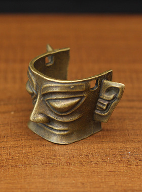 三星堆纪念品黄铜立人像神鸟神树金面具古蜀铜器摆件铜面具工艺品