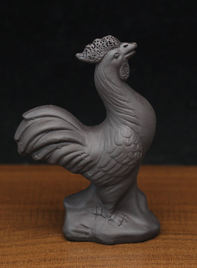 紫砂陶瓷12属相牛蛇鸡摆件巳酉丑三合贵人局办公室工艺品动物茶宠