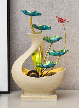 创意桌面造景摆件循环水风水