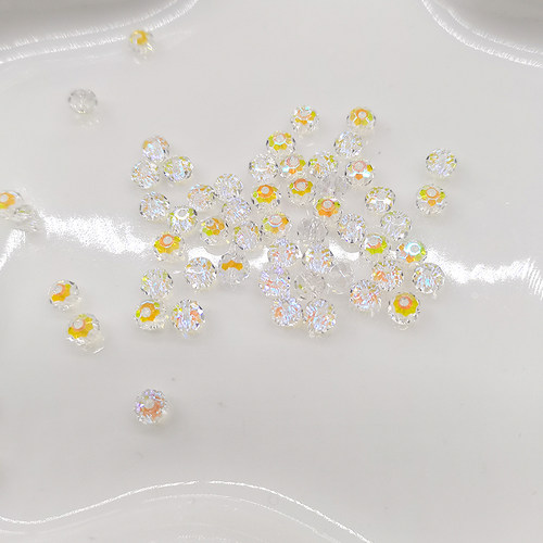 精品300颗4mm卡4奥地利品质国华施家水晶扁珠AB彩隔珠手工diy配珠 - 图0