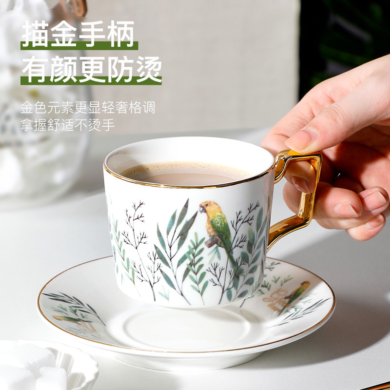 陶瓷咖啡杯碟套装欧式茶具华丽描金下午花茶家用茶杯水杯LOGO - 图0