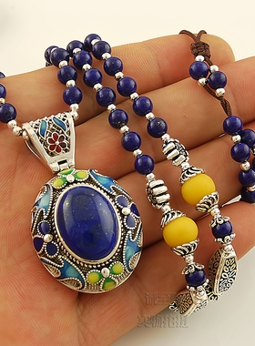 原创天然青金石纯银女波西米亚