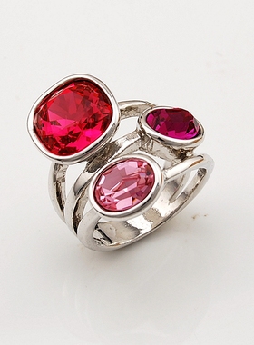 绝非一般货断码清仓仅剩5件卖完下架手工镶嵌奥地利水晶戒指