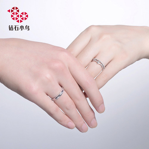 18K金钻石戒指情侣结婚钻石对戒男女款-幸福女王-RAZ10-RBZ10 - 图1