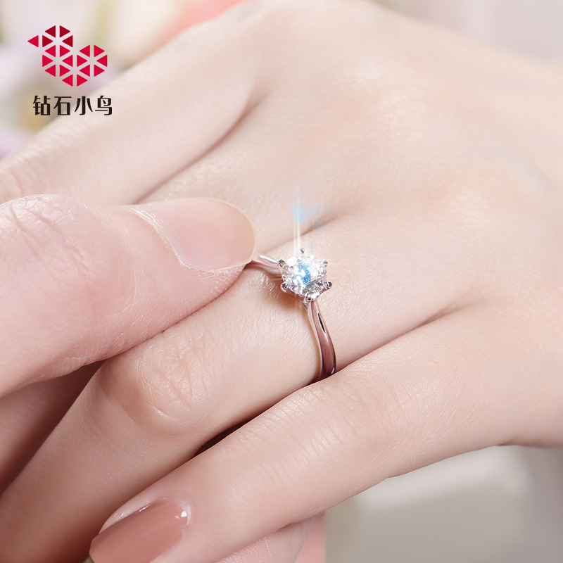 钻石小鸟18K金钻石戒指-鸢尾-结婚钻戒定制女戒-婚戒戒托-RDS66 - 图2