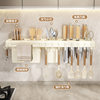 New kitchen rack wall-mounted tool multi-functional storage rack chopstick cage rack without punching with hook to hold rags