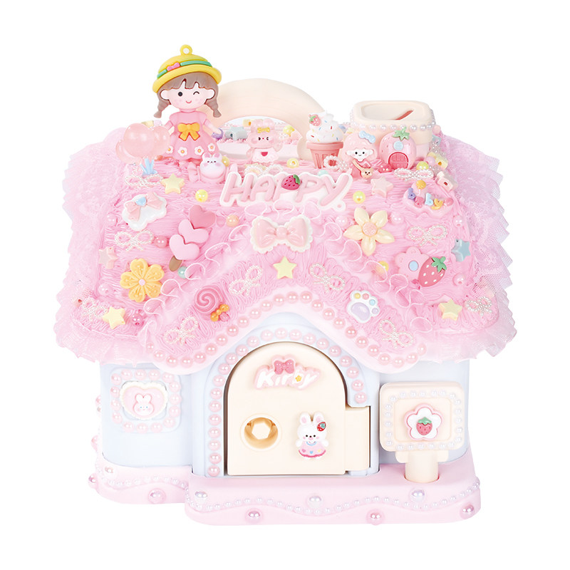 儿童diy手工材料包 女童女孩存钱罐储蓄罐奶油胶粘贴玩具小屋房子,淘宝优惠券,粉丝福利购,淘宝优惠卷