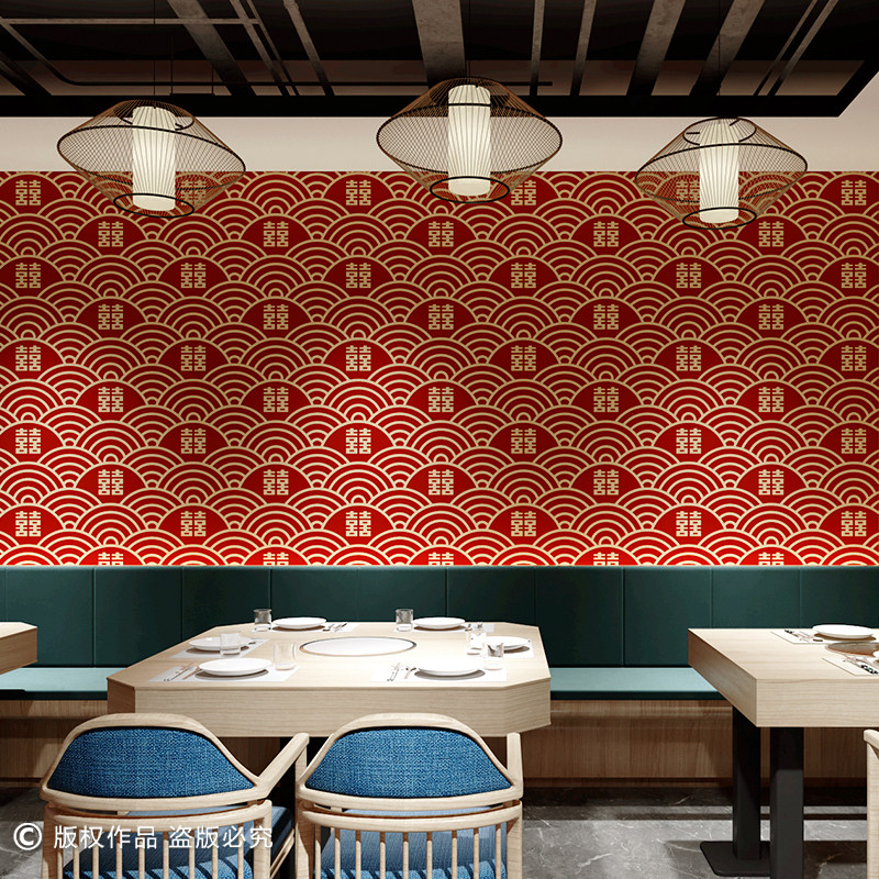 中国风格国潮中式壁纸火锅店装饰创意烧烤网红麻将房主题背景墙纸 中国风格国潮中式壁纸火锅店装饰创意烧烤网红麻将房主题背景墙纸