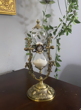 HEDU中古风摆件30分钟沙漏计时器办公室桌家居餐厅装饰品复古摆件