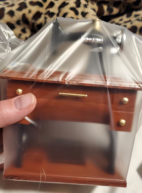 HEDU中古vintage摆件音乐盒怀旧饰品缝纫机缝衣机八音盒书柜摆设