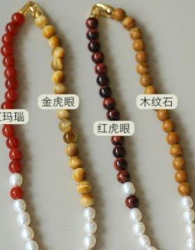 原创新款巴洛克珍珠拼接虎眼石项链女美拉德色系秋冬撞色锁骨链