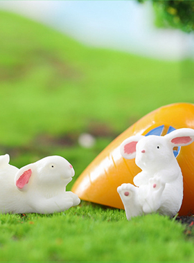 可爱兔子树脂公仔儿童过家家玩具