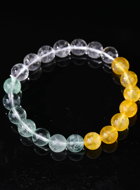 天然葡萄石黄水晶白水晶手串高级