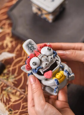 纳财貔貅摆件景德镇陶瓷香插