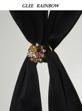 Gleerainbow铜花卉丝巾扣高端