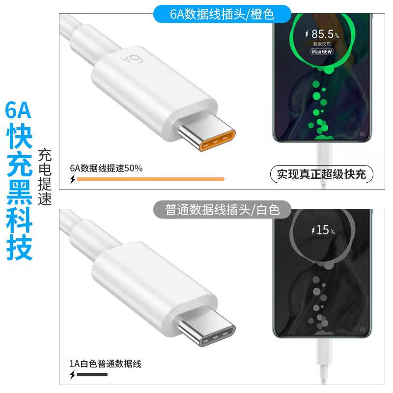 type-c6A数据线5A超级快充适用华为p40p30数据线mate30原装正品-图1