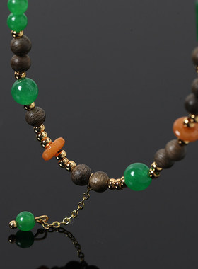 WSP09007 茉莉雅集 4.5mm文莱沉香玉髓项链