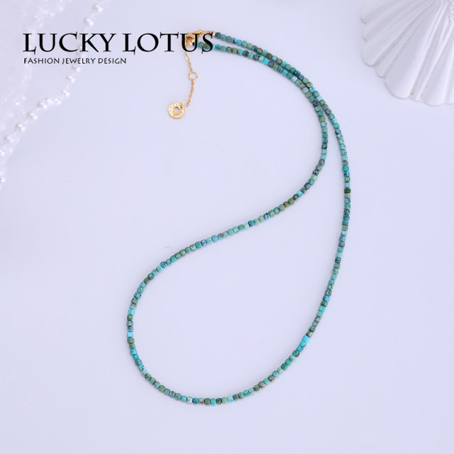 Sugar cube natural Hubei turquoise women's bracelet necklace