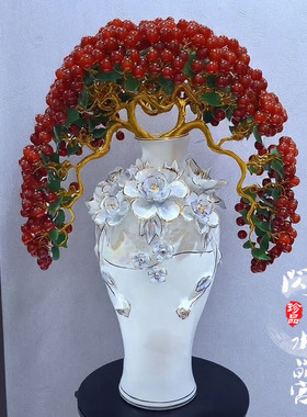 红玛瑙招财树家居别墅公司风水摆