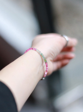 入锦女款碧玺手链刻面原设计